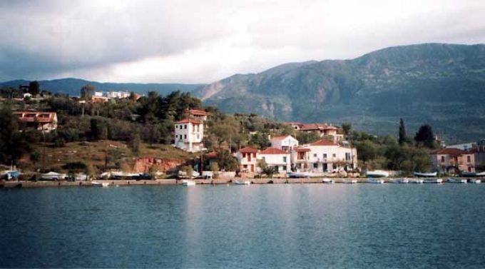 Trizonia island in Corinthian Gulf