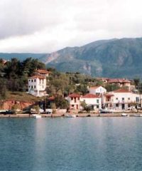 Trizonia island in Corinthian Gulf