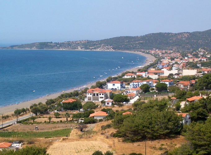 Vatera beach on Lesbos island