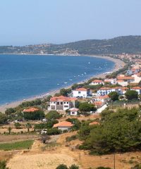 Vatera beach on Lesbos island